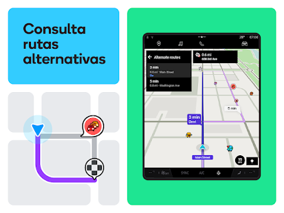 لقطة شاشة لملاحة Waze وحركة المرور