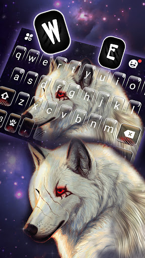 Galaxy White Wolf Keyboard Bac Screen 2