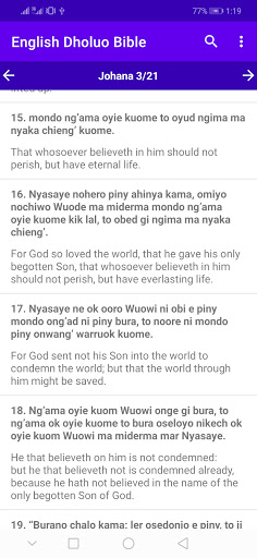 Android application Muma Maler - English Luo Bible screenshort