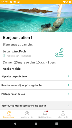 Android application My Cool'n Camp screenshort