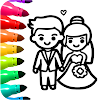 Princess Wedding Coloring Game icon
