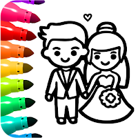 Glitter Wedding Coloring Book - Drawing Pages