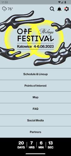 Android application OFF Festival Katowice screenshort