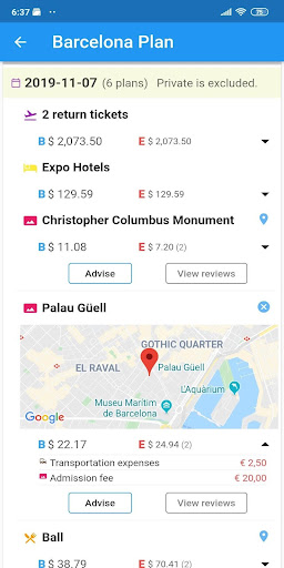 Share Travel Plan Screen 2