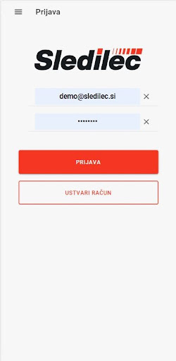 Android application Sledilec screenshort