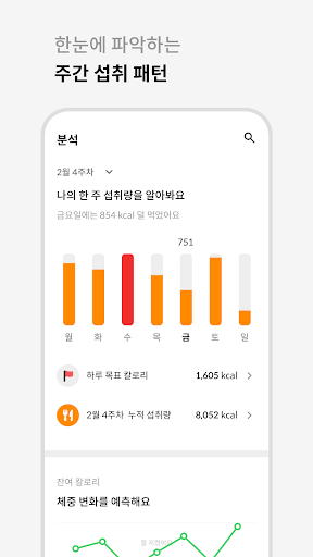 포미 - 식단 관리, 다이어트, 다이어리, 칼로리 계산 Screen 2