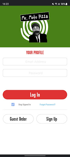 Android application Mr. Moto Pizza screenshort