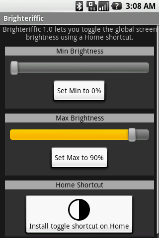 Android application Brighteriffic screenshort