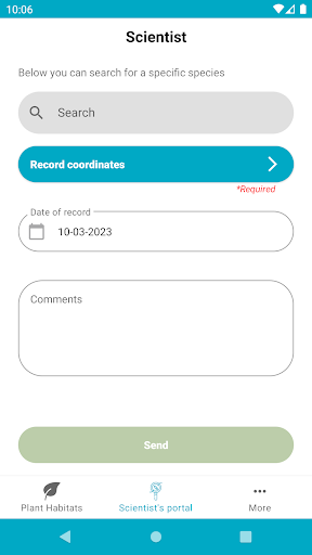 Flora Prespae Database Screen 2
