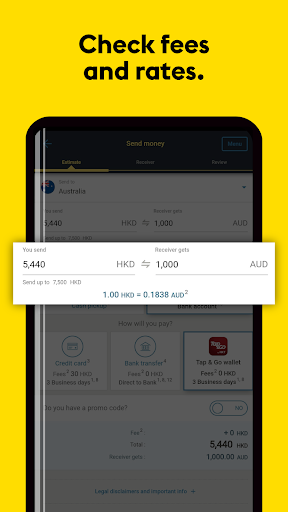 Western Union Send Money HK Screen 2