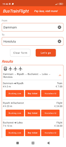 Bus Train Flight Screen 2
