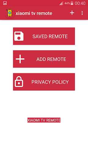 Android application Xiaomi TV Remote Control screenshort