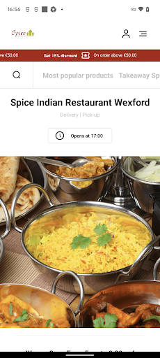 Android application Spice Indian Restaurant screenshort