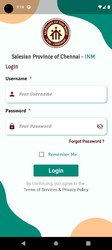Android application SDB INM - Chennai Province screenshort