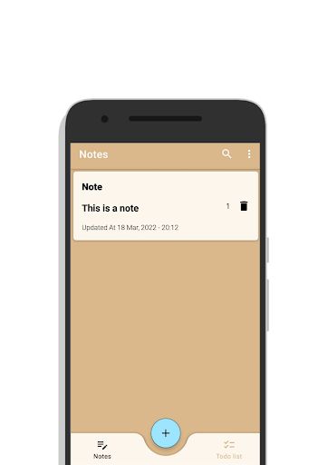 Android application Note App screenshort