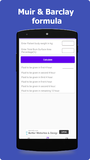 Burn Fluid Calculator Screen 2