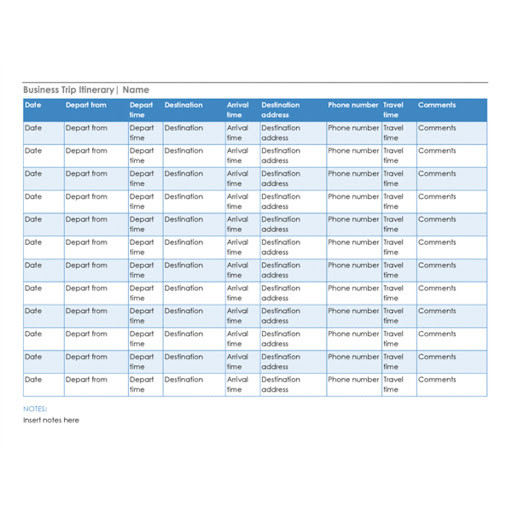 Travel itinerary template Screenshot 3 - AppWisp.com