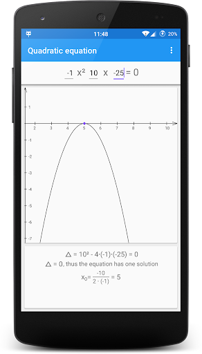 Quadratic equation Screen 3