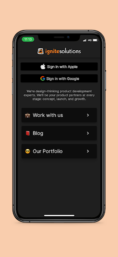 Android application Ignitesol screenshort