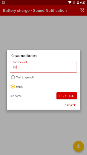 Battery Charge - Sound Alert Screen 3