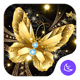 Shine Golden Fantastic Butterfly-APUS Launcher icon