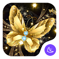 Shine Golden Fantastic Butterfly-APUS Launcher