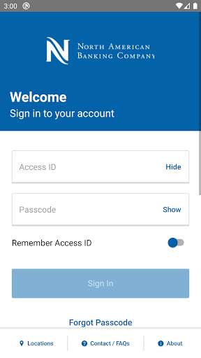 North American Banking Company Screen 2