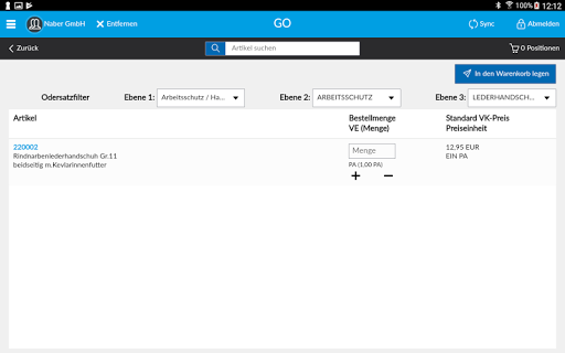 BÄKO Order für gevis ERP|NAV Screen 2