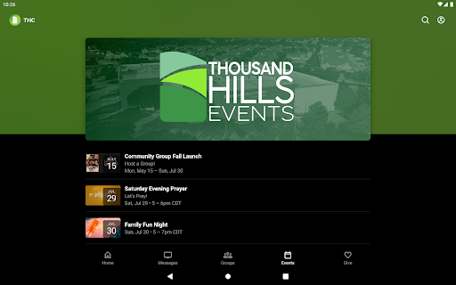 Screenshot of Thousand Hills Church