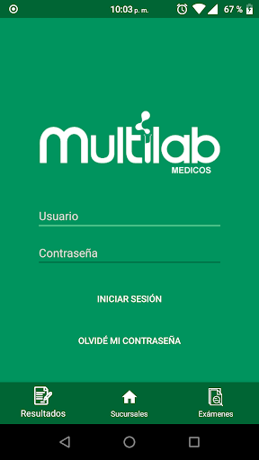 Android application Multilab Médicos screenshort