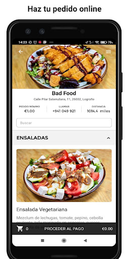 Android application Bad Food screenshort