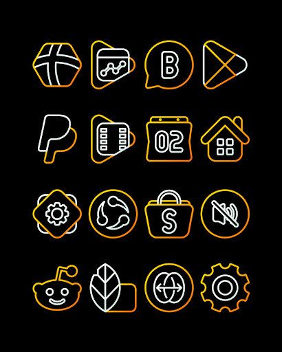 Screenshot of HoneyLine Yellow - Icon Pack