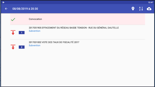 Convocations et Séances Screen 3