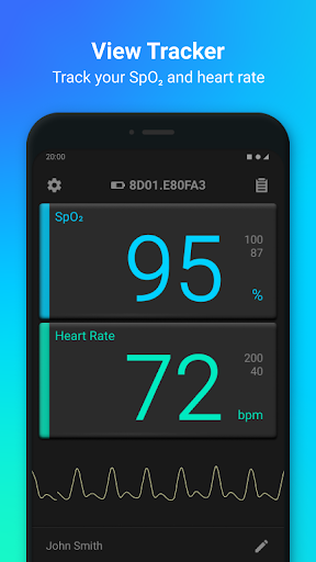 Android application View Tracker (Oximeter) screenshort