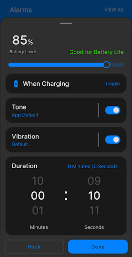Battery Alarm Screen 3
