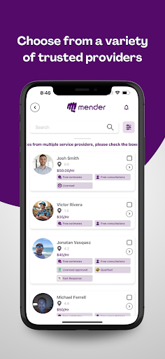 Mender App Screen 3