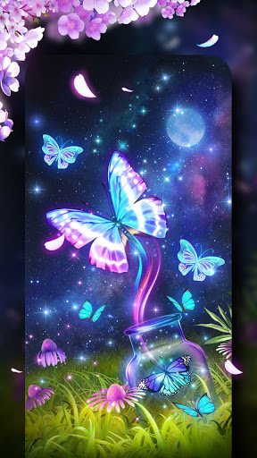 Shiny Neon Butterfly Live Wallpaper