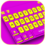 Cover Image of Herunterladen Lila gelbe Streifen-Tastatur-Thema  APK