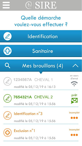 Android application @SIRE Traçabilité équidé-Ifce screenshort