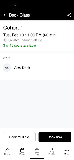 Skratch Indoor Golf ekran görüntüsü