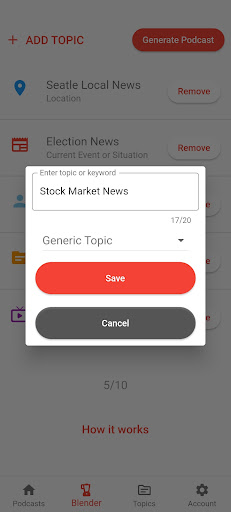 NewsBlender Screen 2