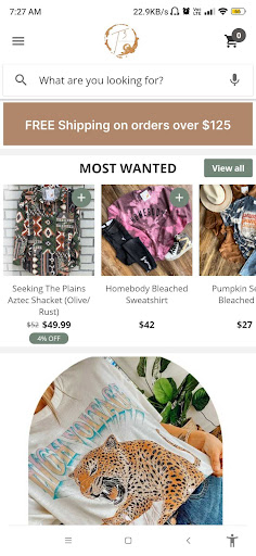 Android application The Tattered Tee screenshort