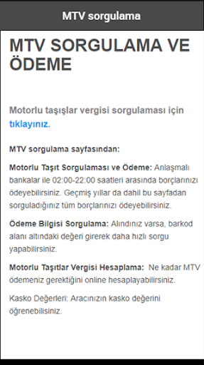 MTV Sorgulama ve Hesaplama