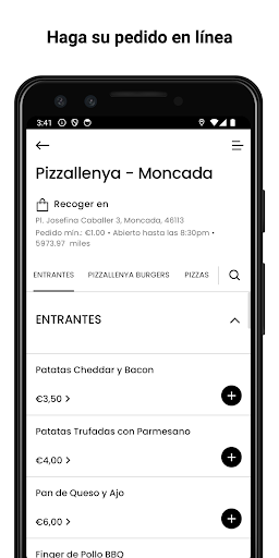 Android application Pizzallenya screenshort