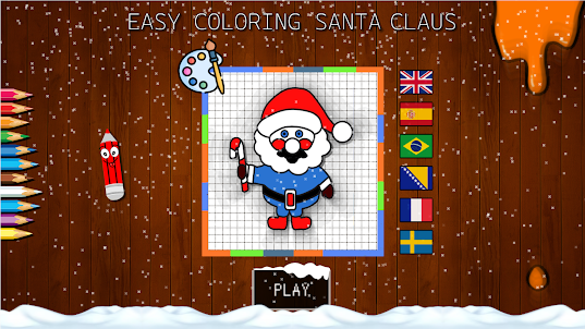 Easy Coloring Santa Claus
