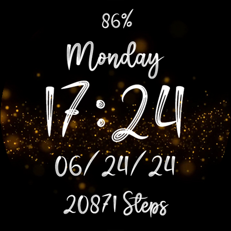 Golden Glitter Stars Watchface screenshot 16