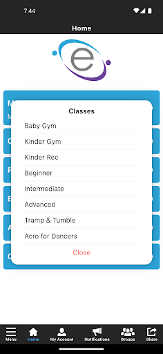 Evolve Gymnastics Screen 3