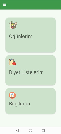 Android application DiyetimTakipte screenshort
