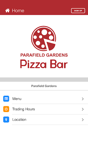 Android application Parafield Gardens Pizza Bar screenshort