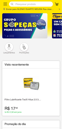 Android application SóPeças Auto Peças screenshort